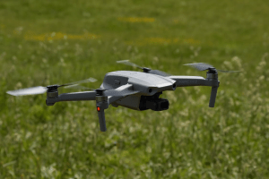 a camera drone about to fly