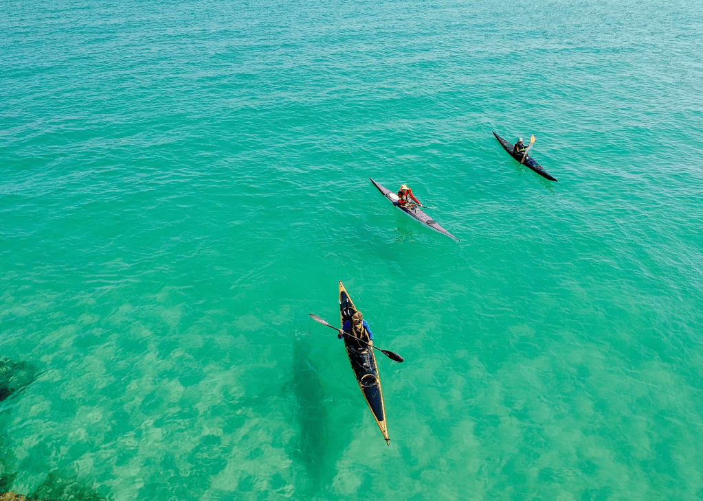 People kayaking